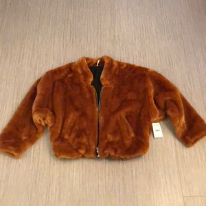 Free People Faux Fur Bomber Jacket